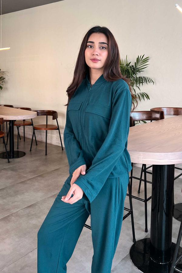 Elo East West Women's Pique CO-Ord Set Light Turquoise