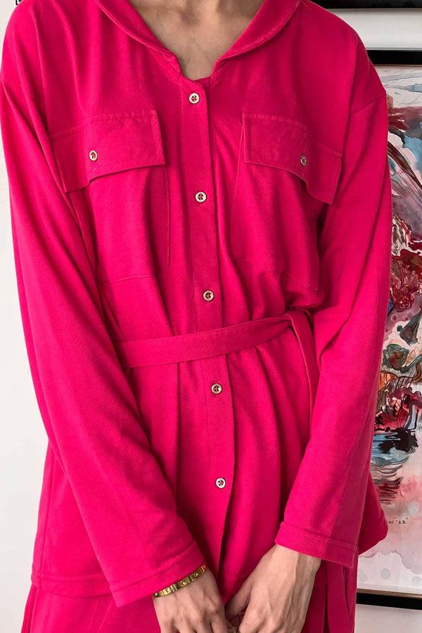 Elo East West Women's Pique Co-Ord Set Shocking Pink