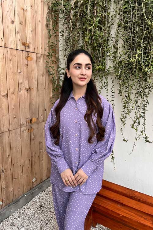 Elo East West Women’s Polka Dot Printed Co-Ord Set Purple