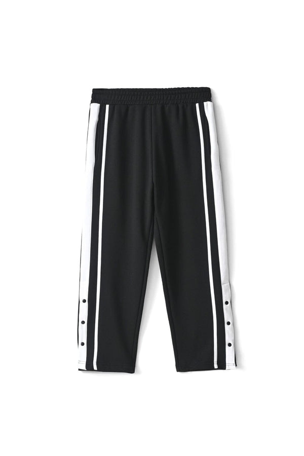 Elo East West Women's Side Buttons Fleece Trousers Black & White