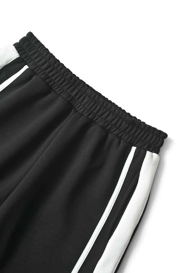 Elo East West Women's Side Buttons Fleece Trousers Black & White