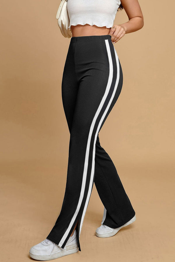 Elo East West Women's Split Hem Trousers Black & White