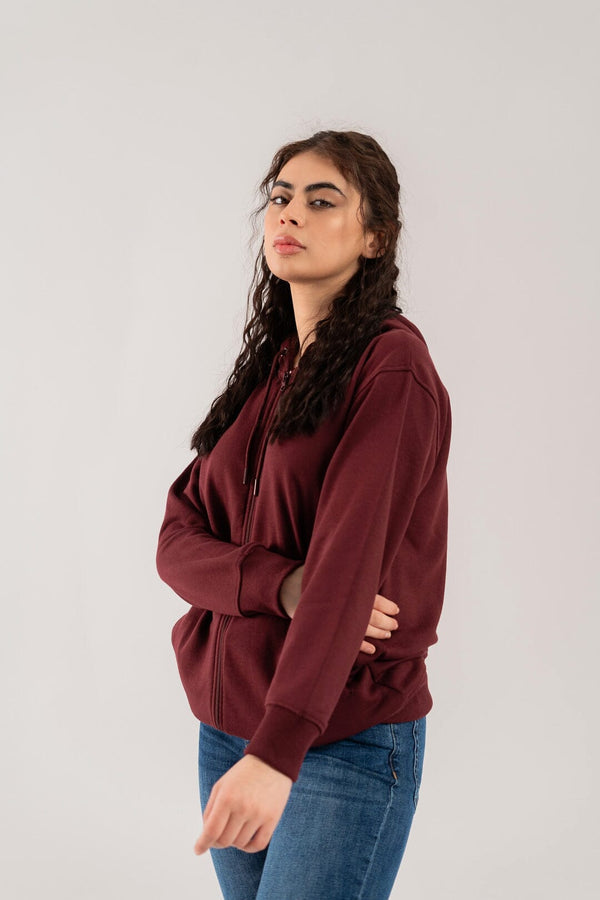 Elo East West Women's Terry Zipper Hoodie Bottle Green