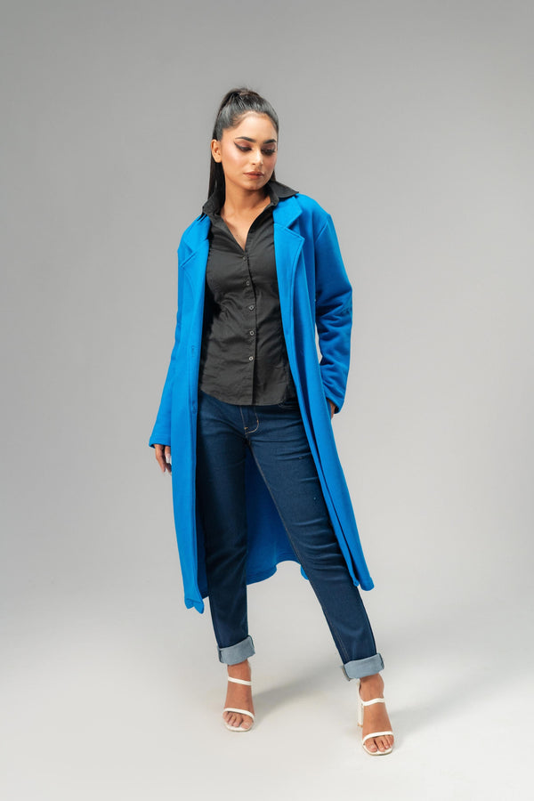 Elo East West Women's Winter Fleece Long Coat Purple