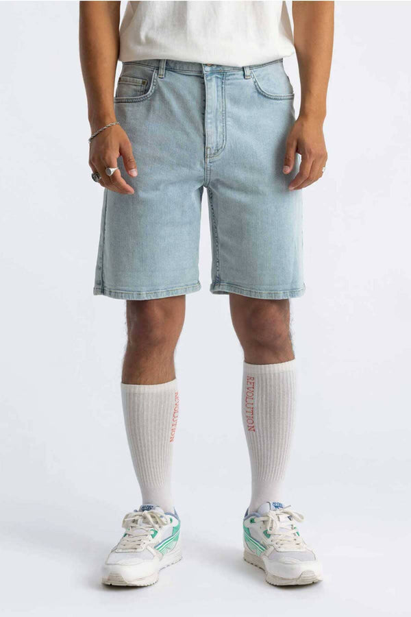 elo Anko Men's Mid Wash Denim Shorts. Sky