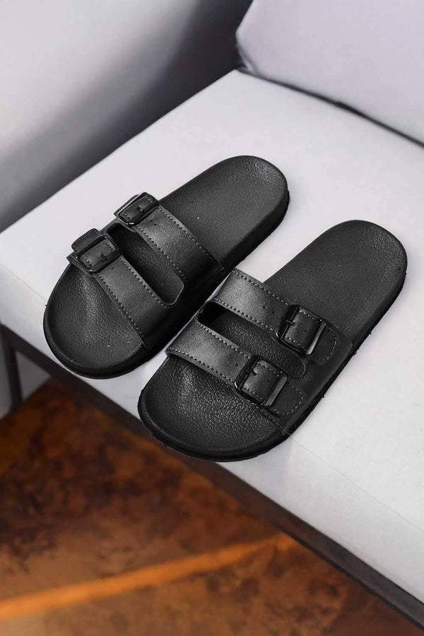 elo ATS Men's Double Panel Premium Slides Black