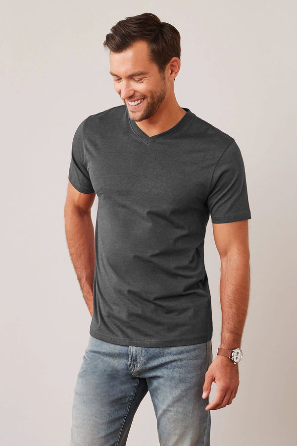 Elo Beverly Hills Men's V Neck Tee Shirt Grey