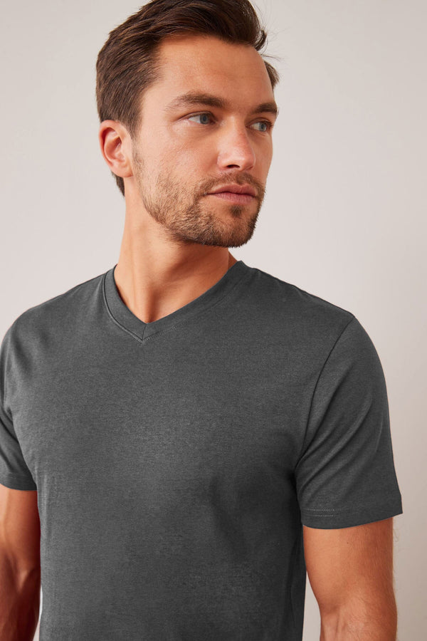 Elo Beverly Hills Men's V Neck Tee Shirt Grey