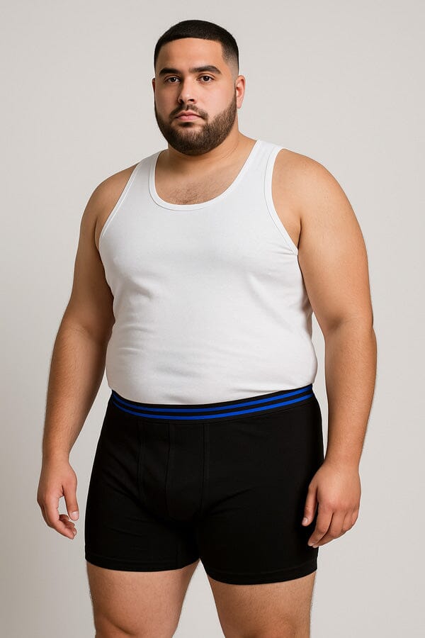 elo Big Sizes Men's Boxer Shorts Black & Blue