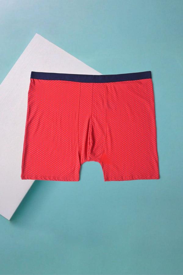 elo Big Sizes Men's Printed Boxer Shorts Red & Navy