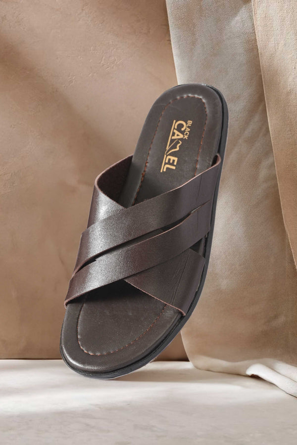 Elo Black Camel Men's Classic Chappal Black