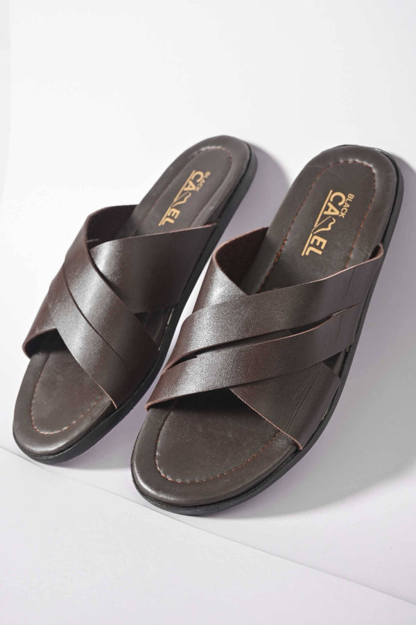 Elo Black Camel Men's Classic Chappal Black