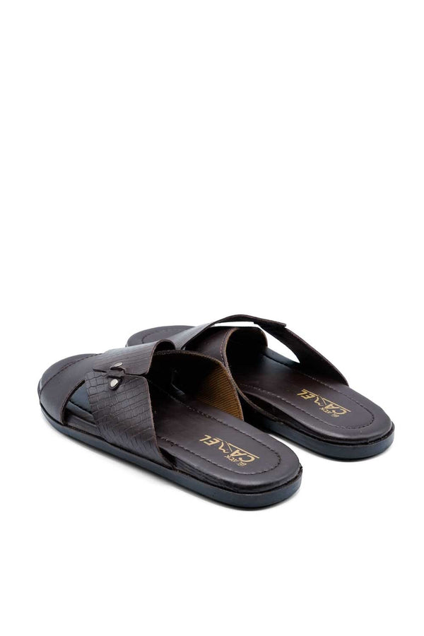 Elo Black Camel Men's Criss Cross Chappal Brown