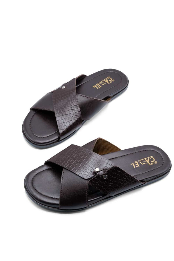 Elo Black Camel Men's Criss Cross Chappal Brown
