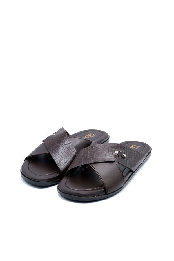 elo Black Camel Men's Criss Cross Chappal Brown