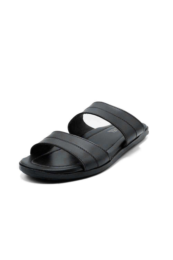 Elo Black Camel Men's Double Strap Chappal Black