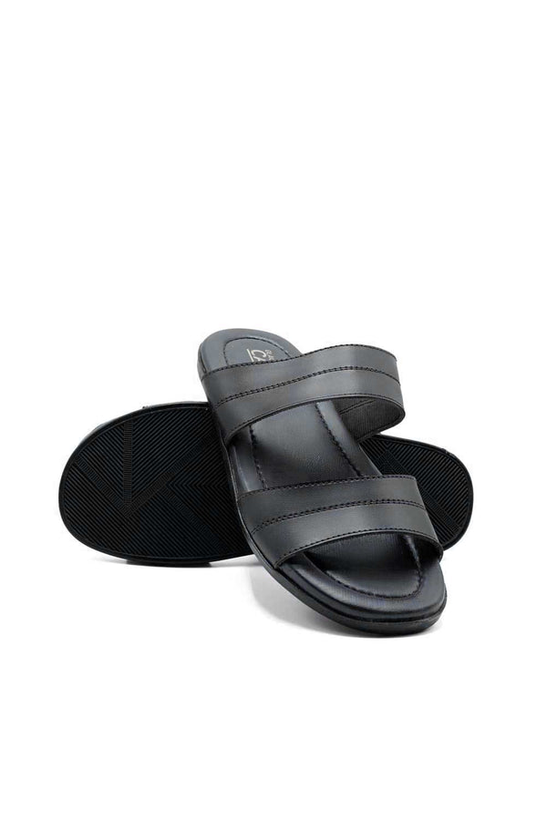 Elo Black Camel Men's Double Strap Chappal Black