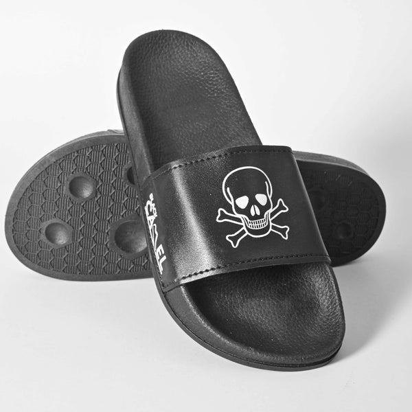 elo Black Camel Men's Skull Printed Slides Black