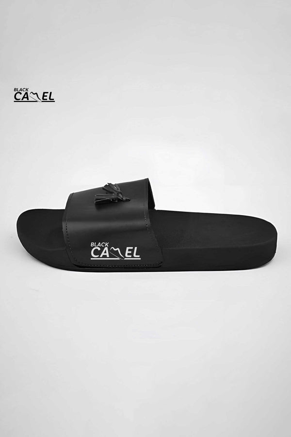 elo Black Camel Men's Tassel Design Slides Black