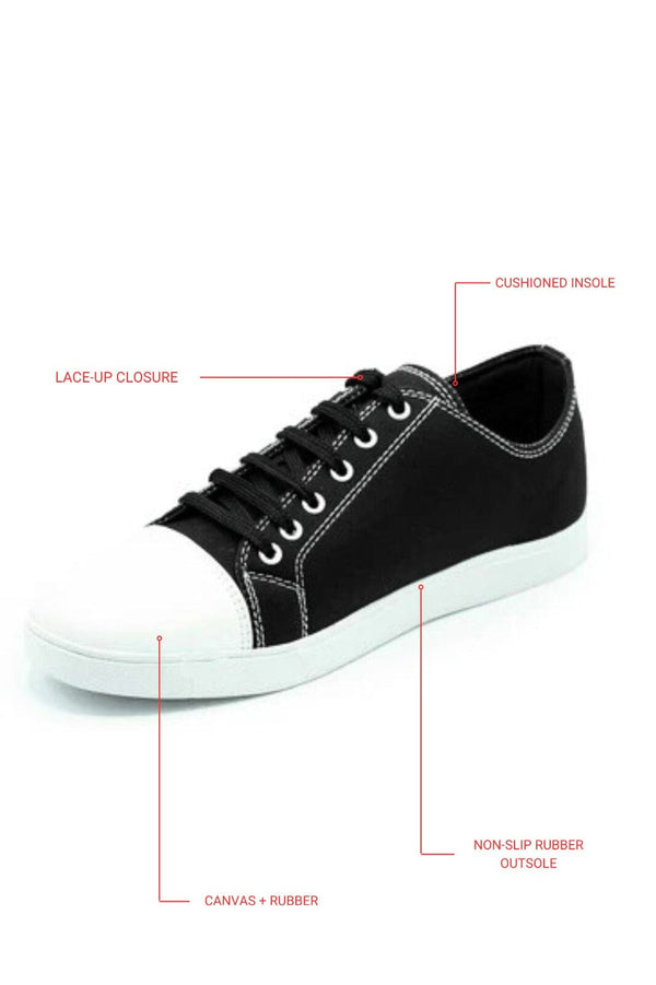 Elo Black Camel Unisex Canvas Sneakers Black & White