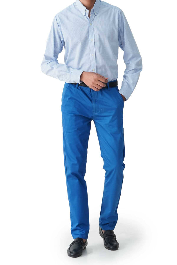 Elo Black List Men's Regular Fit Cotton Pants Blue