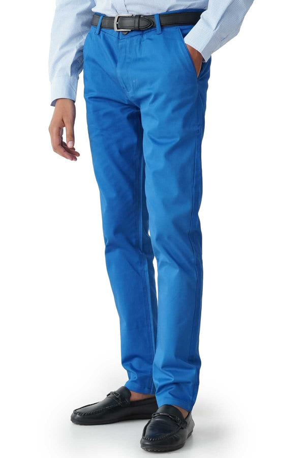 Elo Black List Men's Regular Fit Cotton Pants Blue