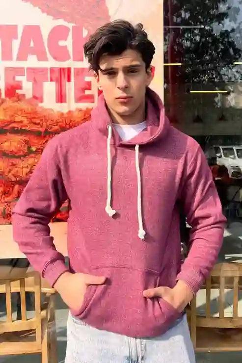 Elo BOA Men's Textured Fleece Pullover Hoodie Plum