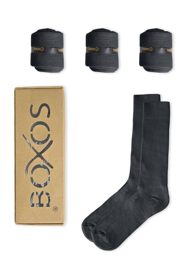 Elo Boxos Men's Classic Crew Socks - Pack Of 4 Black