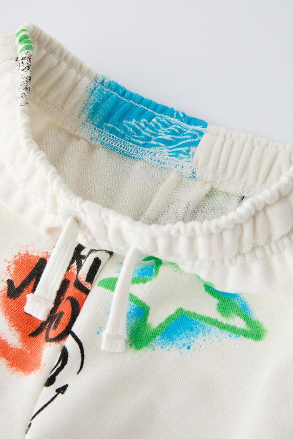 Elo Boy's Marseille Printed Terry Shorts White