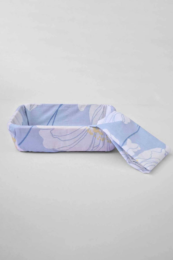 elo Bread Basket Small Size With Cover White & Sky