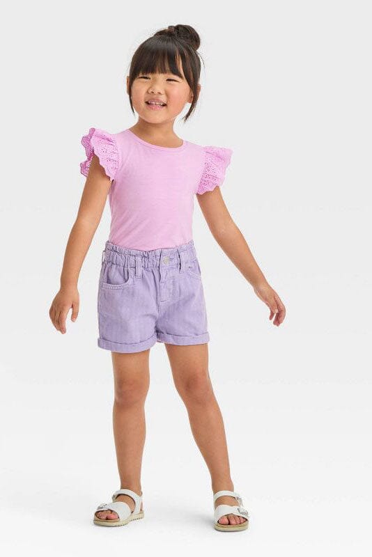 Elo C&J Girl's High Rise Denim Shorts White