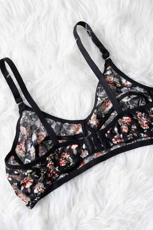 Elo Capri Women's Floral Net Bra Black