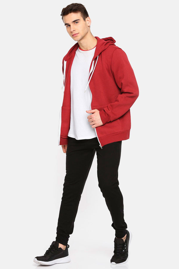 Elo Ckh Men's Zipper Fleece Hoodie Red