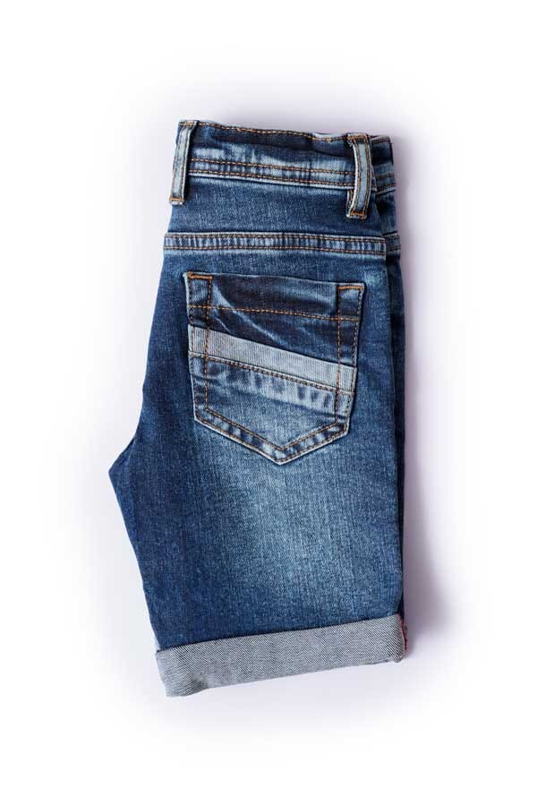 Elo CRK Boy's Folded Bottom Denim Shorts Blue