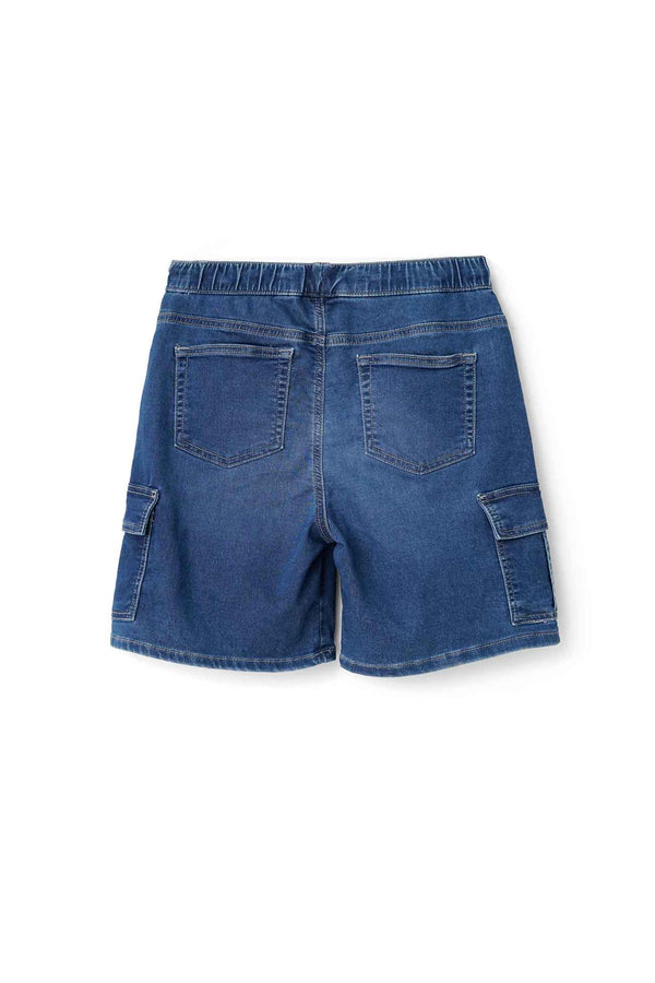 Elo Cut Label Boy's Cargo Denim Shorts Blue