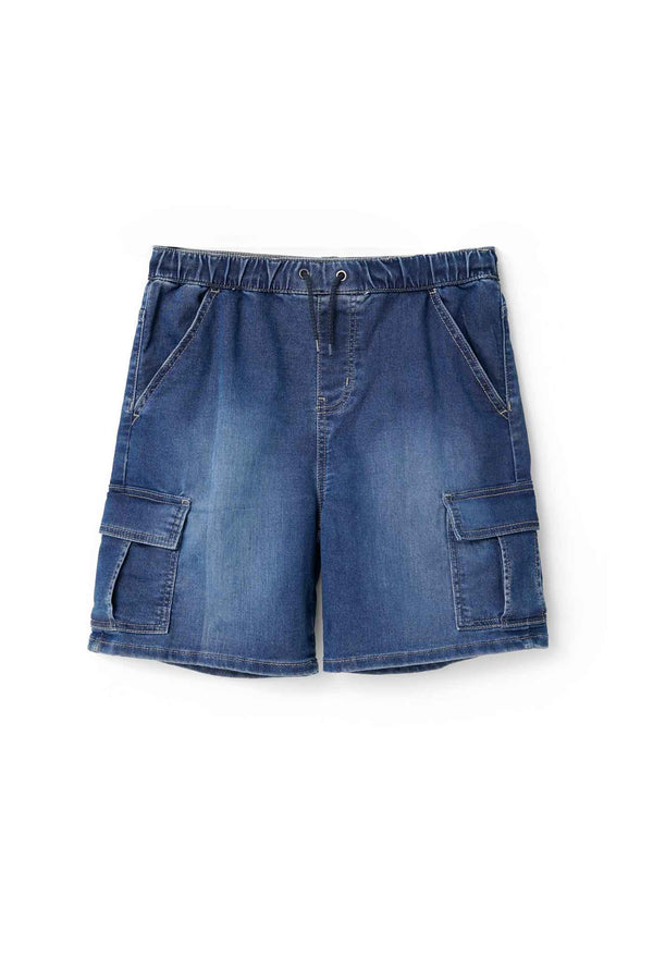 elo Cut Label Boy's Cargo Denim Shorts Blue