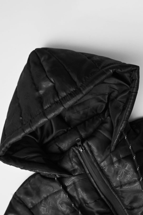 Elo Cut Label Boy's Textured Puffer Jacket Black