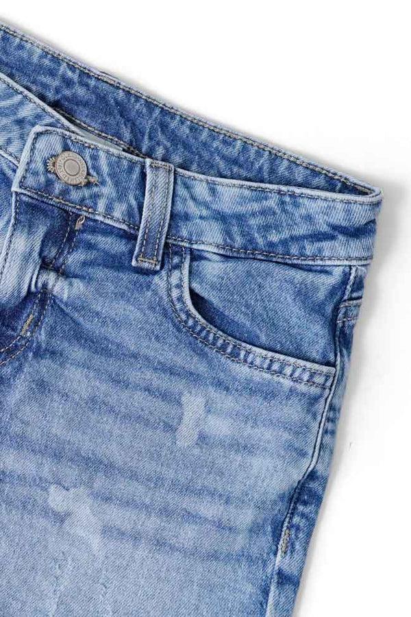 Elo Cut Label Girl's Acid Washed Denim Shorts Blue