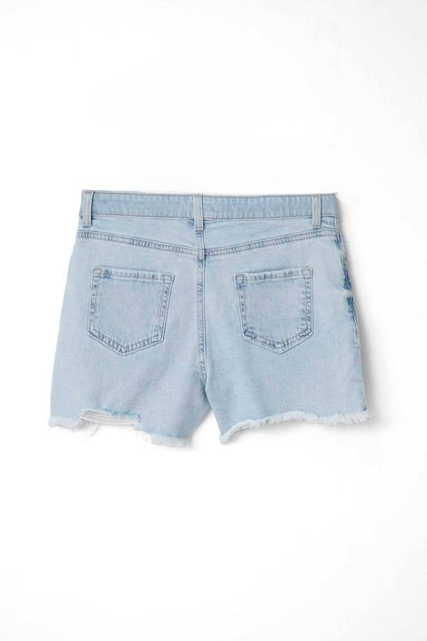 Elo Cut Label Girl's Distressed Denim Shorts Sky