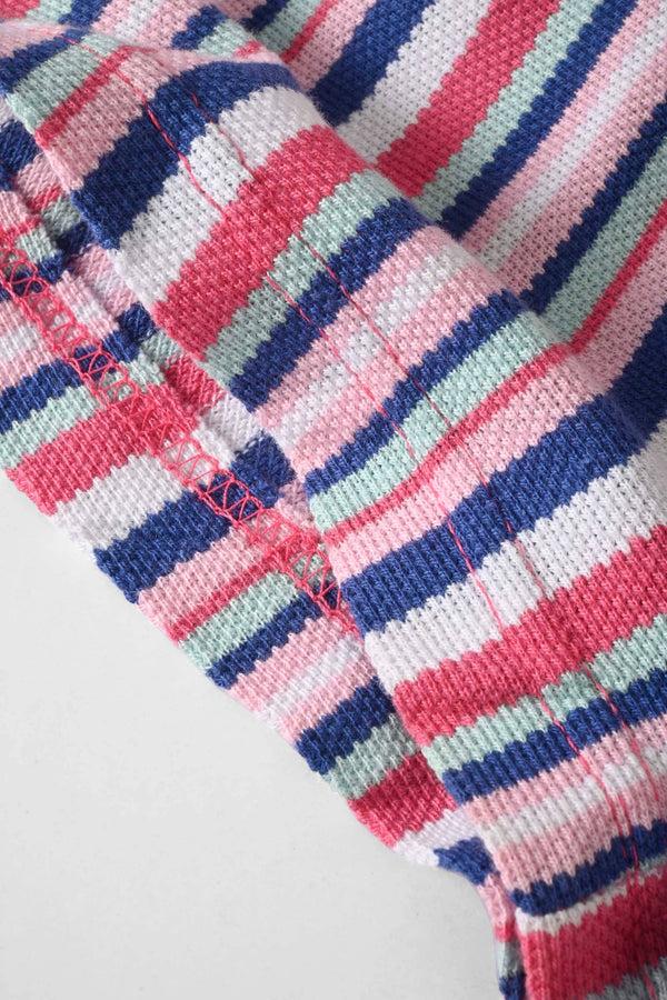 Elo Cut Label Girl's Marseille Striped Romper. Blue