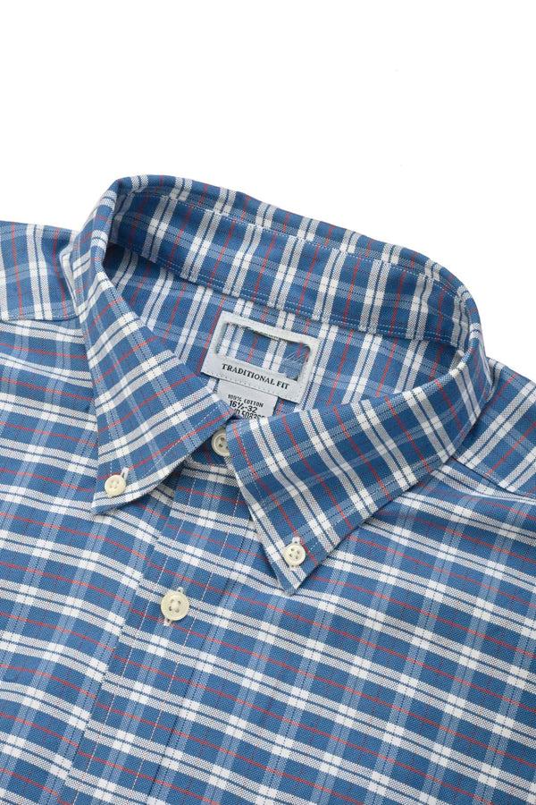 Elo Cut Label Men's Check Style Formal Shirt Blue