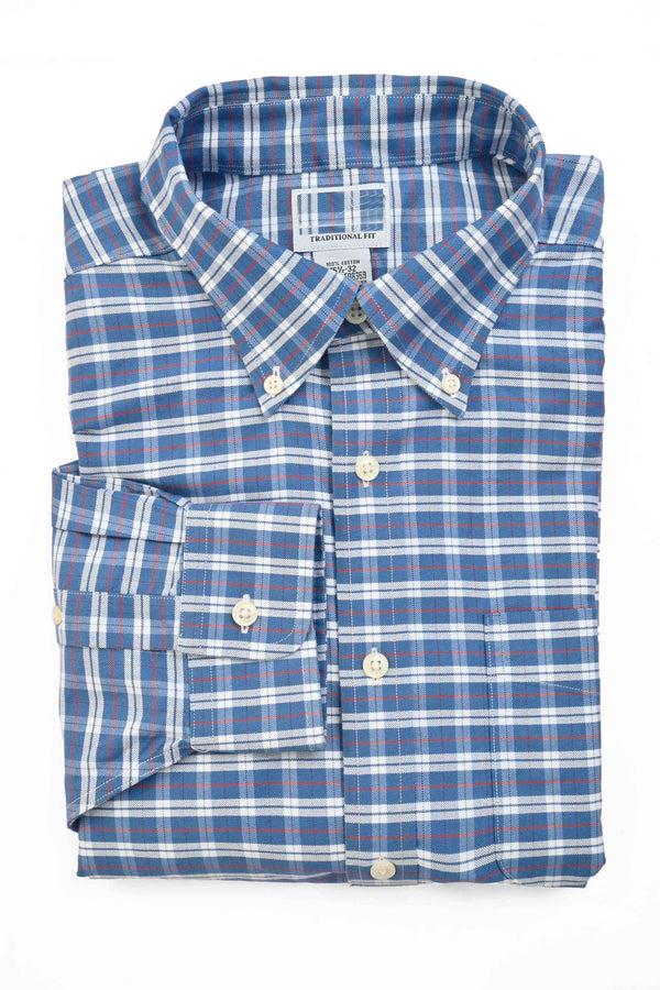 Elo Cut Label Men's Check Style Formal Shirt Blue