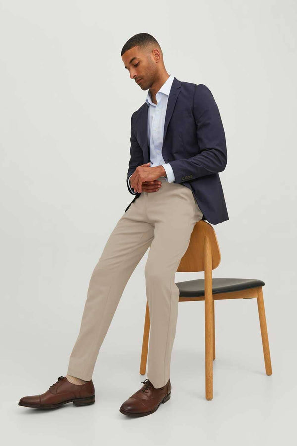 Elo Cut Label Men's Straight Fit Chino Pants Beige