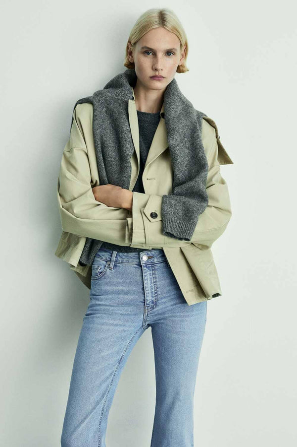 Elo Cut Label Women's Flared Cropped Jeans Blue