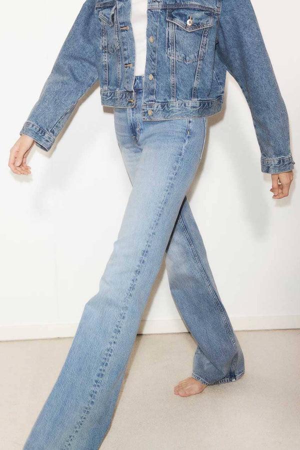 Elo Cut Label Women's Flared Leg Denim Blue