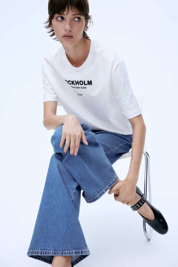 Elo Cut Label Women's Premium Wide Leg Denim Grey