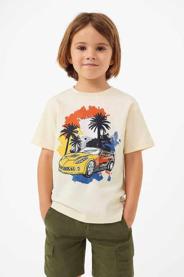 elo Cutie Kid's Printed Tee Shirt Beige