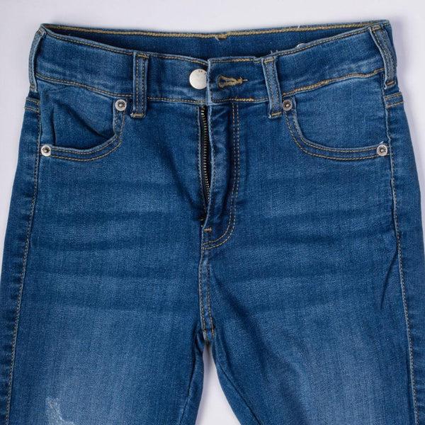 Elo DR Skinny Fit Ankle Zip Ripped Denim Blue