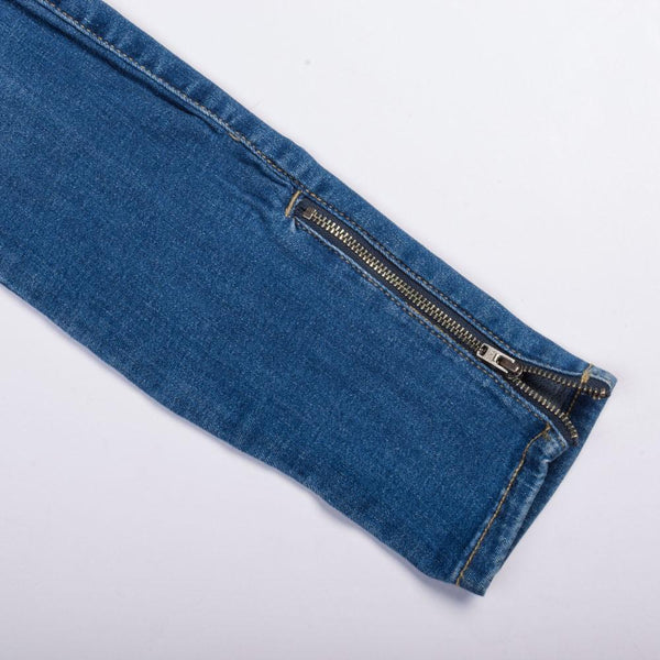 Elo DR Skinny Fit Ankle Zip Ripped Denim Blue