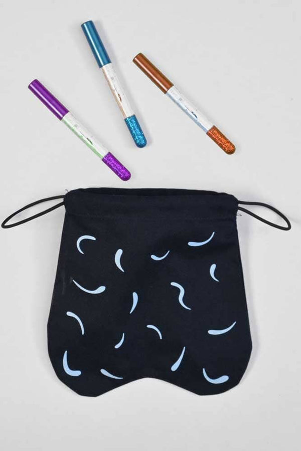 Elo Draw String Printed Design Gift Pouch Navy